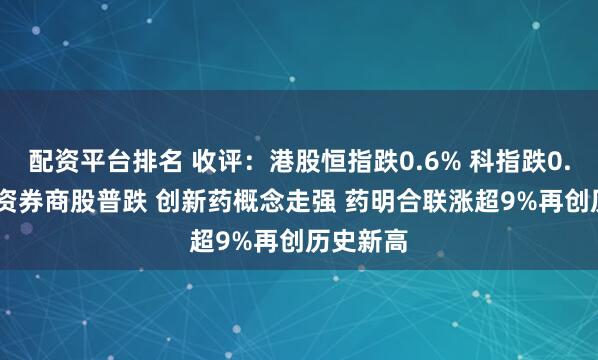 配资平台排名 收评：港股恒指跌0.6% 科指跌0.78% 中资券商股普跌 创新药概念走强 药明合联涨超9%再创历史新高